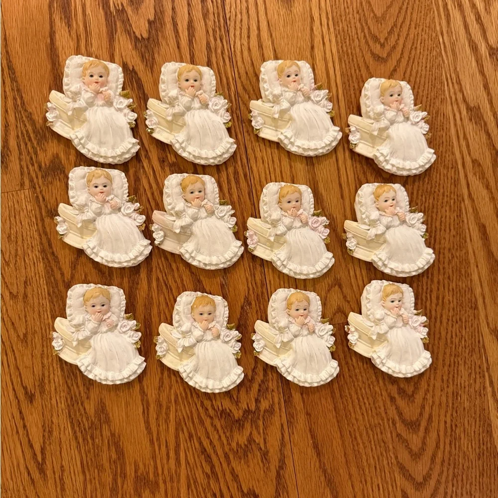 Set of 12 party favor magnets for baptism/christening/baby shower